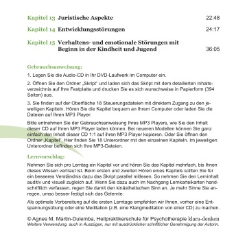 Einführende Erläuterungen zum Lernmaterial „Basiswissen Psychiatrie und Psychotherapie“ von Agnes Martin-Dulemba